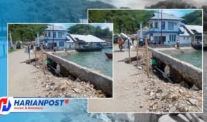 Kondisi Tanggul Yang Berada di Jalan Menuju TPI Tilamuta
