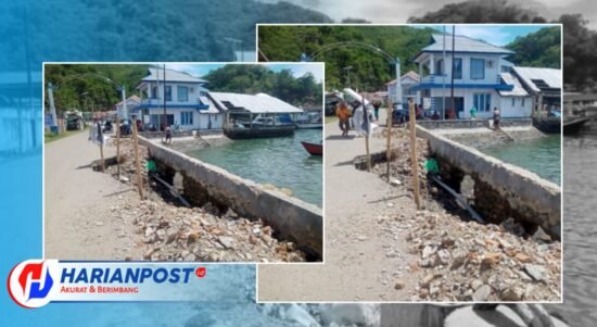 Kondisi Tanggul Yang Berada di Jalan Menuju TPI Tilamuta