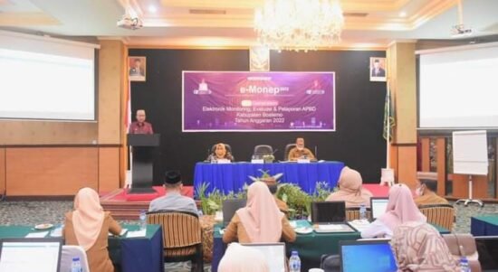 Bupati Boalemo Anas Jusuf membuka pelaksanaan workshop E-Monep