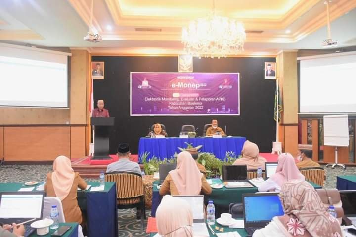 Bupati Boalemo Anas Jusuf membuka pelaksanaan workshop E-Monep