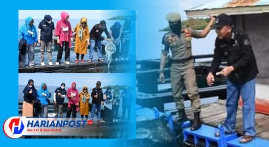 Lensa Bupati Boalemo tabur benih ikan kerabu dan bubara (wahyu harianpost.id)