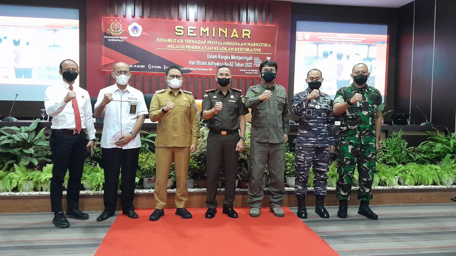 Kejaksaan Tinggi Gorontalo melaksanakan kegiatan Seminar Rehabilitasi terhadap penyalahgunaan narkotika melalui pendekatan restorative