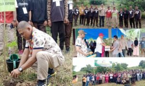 Ketua DPRD Nasir Giasi, Bupati Saipul Mbuinga, Wakil Bupati Suharsih Igirisa dan Peserta KBPP Tanam 2.000 Pohon Kemiri