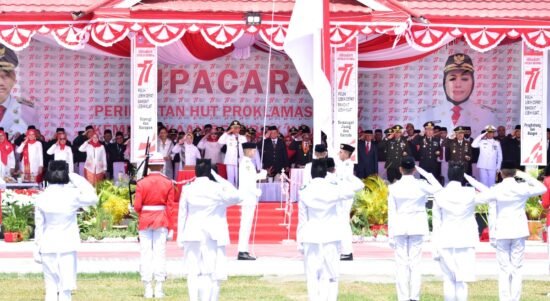 Bupati Pohuwato Saipul Mbuinga Jadi Inspektur Upacara di HUT Republik Indonesia ke -77 Tahun, tingkat Kabupaten Pohuwato