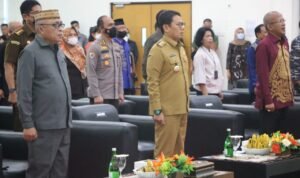 Sopyan saat menghadiri serah terima jabatan Kepala BPK RI Perwakilan Provinsi Gorontalo, Senin, 5 September 2022, di Auditorium Kantor BPK RI Perwakilan Provinsi Gorontalo.