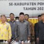 Kanan ke kiri ( Bupati Pohuwato Saipul Mbuinga, Ketua DPRD Pohuwato Nasir Giasi, Anggota DPRD Pohuwato Beni Nento, saat pelantikan 62 Kepala Desa