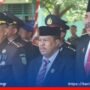 Ketua DPRD Provinsi Gorontalo Paris Jusuf (Tengah) menghadiri Upacara Peringatan Hari Ulang Tahun (HUT) Tentara Nasional Indonesia (TNI) ke-77 Tahun