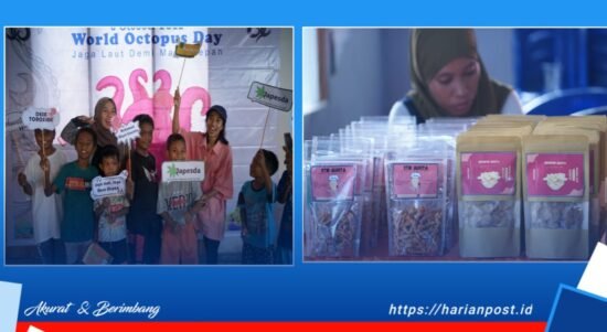 Nelayan Torosiaje Pamerkan produk olahan berbahan baku gurita pada peringatan Hari Gurita Internasional, Sabtu (08/10). (Sumber El- Iyas)