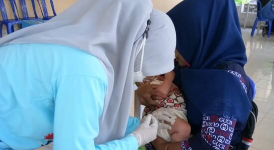 Puskesmas Berlian saat melaksanakan posyandu di Desa Mustika