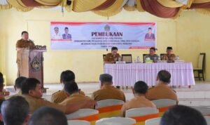 Penjabat Bupati Boalemo, Hendriwan saat memberikan sambutan pembukaan uji kompetensi pejabat di lingkungan Pemkab Boalemo