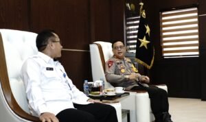 Kepala Kepolisian Daerah Gorontalo Irjen Pol. Helmy Santika, SH., SIK., M.Si menerima kunjungan Kepala BNNP Gorontalo Brigjen Pol. Rudy Ahmad Sudrajat, SIK