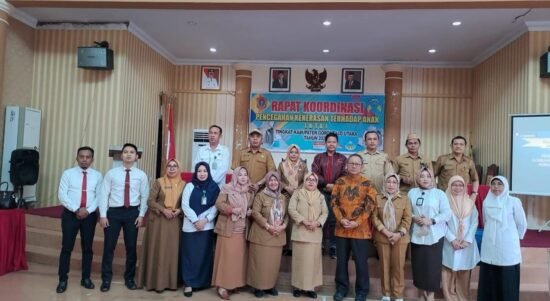 Pemkab Gorontalo Utara saat menggelar rapat koordinasi pencegahan kekerasan terhadap perempuan dan anak
