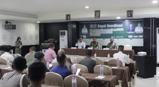 Satuan Polisi Pamong Praja Provinsi Gorontalo saat melaksanakan rapat koordinasi PPNS
