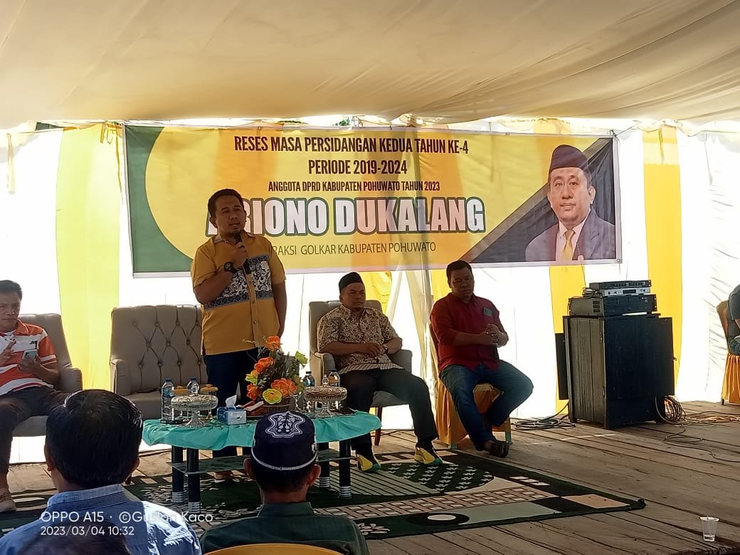 Ariono Duklang Gelar Reses di Pemukiman warga Komunitas, Desa Palopo, Marisa