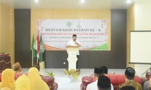 Penjabup Boalemo Hendriwan saat menghadiri Musyawarah Daerah Muhammadiyah Kabupaten Boalemo