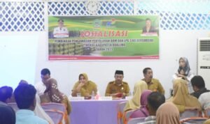 Sekda Boalemo, Sherman Moridu, saat membuka sosialisasi pembinaan penyaluran Gas LPG tingkat Kabupaten Boalemo