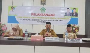 Sekda Boalemo, Sherman Moridu, saat membuka ujian penyesuaian kenaikan pangkat bagi ASN di lingkungan pemerintah daerah Boalemo