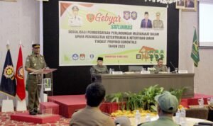 Gebyar Linmas Oleh Satpol PP Provinsi Gorontalo kemarin
