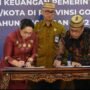 Sekretaris Daerah Gorotalo Utara, Sulaeman Lakoro saat menghadiri penerimaan hasil pemeriksaan BPK RI Perwakilan Provinsi Gorontalo terkait LKPD Pemkab Gorut