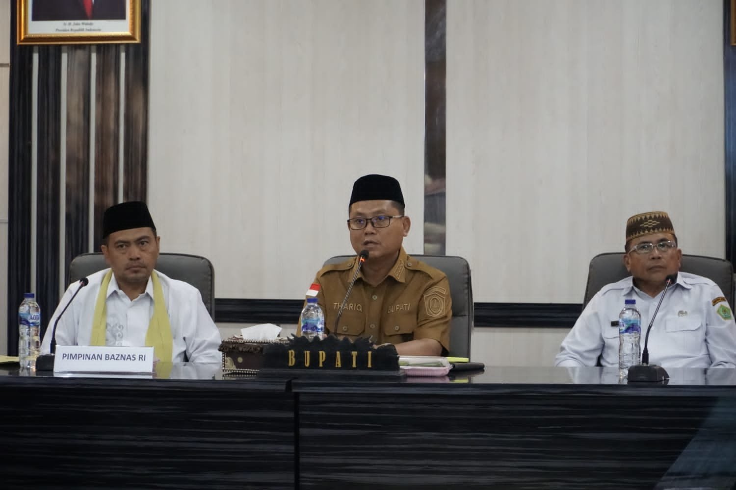Bupati Gorontalo Utara Thariq Modanggu saat menerima kunjungan kerja pimpinan BAZNAS RI