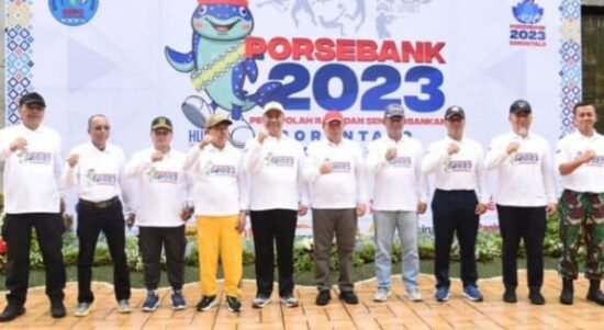 Penjabat Gubernur Gorontalo Ismail Pakaya Menghadiri Pembukaan Pekan Olahraga dan Seni Perbankan (Porsebank) tahun 2023 yang dilaksanakan oleh Badan Musyawarah Perbankan Daerah (BMPD)