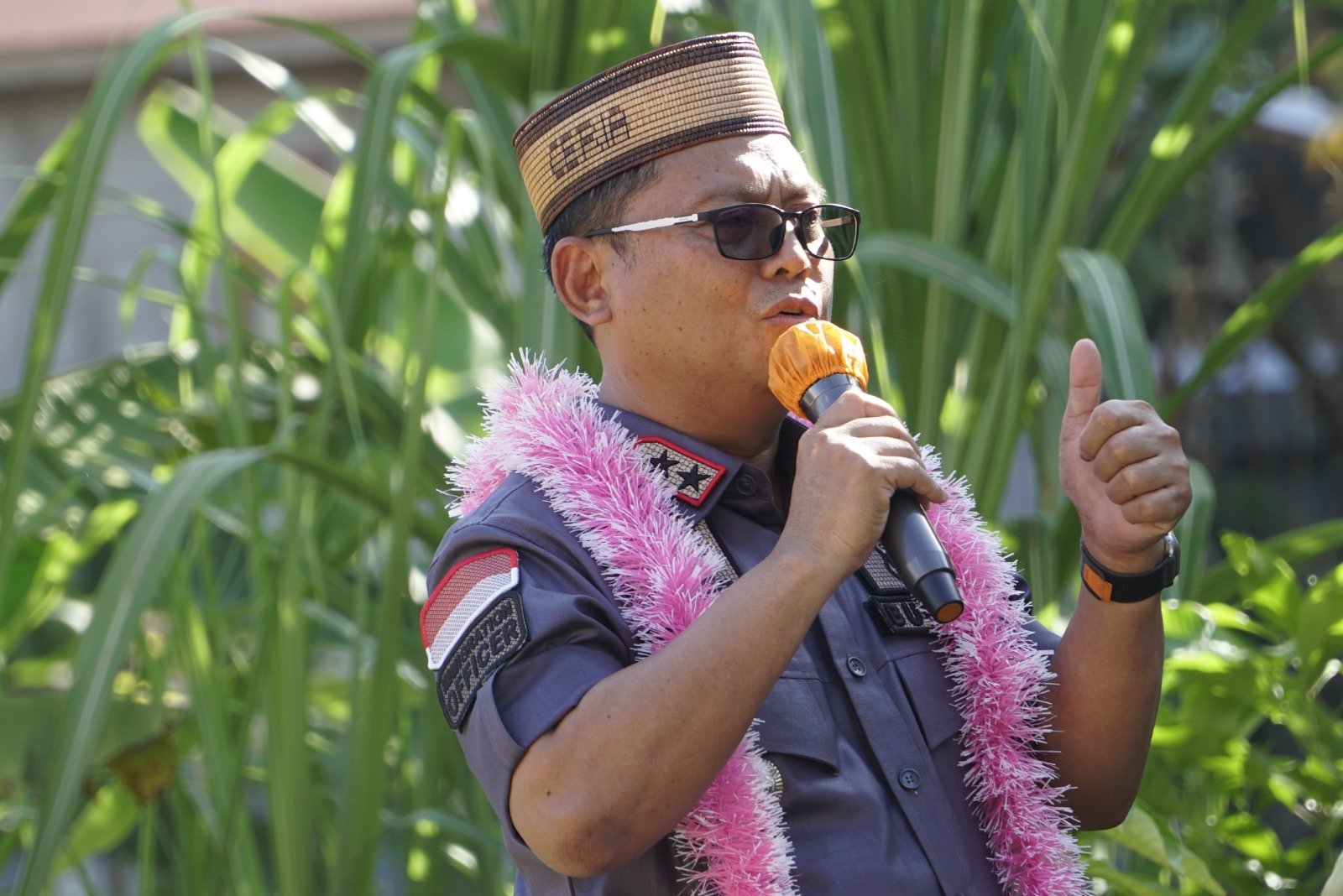 Bupati Gorontalo Utara Thariq Modanggu saat menghadiri louncing Kampung Moderasi Beragama di Desa Dumolodo