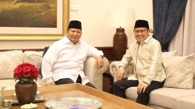 Ketua Umum DPP Partai Gerindra Prabowo Subianto menerima kunjungan Ketua Umum SPP PKB Muhaimin Iskandar