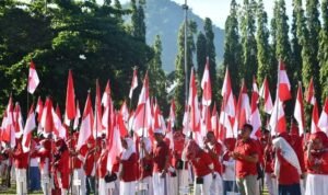 Pencanangan 10 juta bendera merah putih di lingkungan Pemkab Boalemo