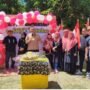 Kepala Dinas Komunikasi Informatika dan Statistik Provinsi Gorontalo Rifli Katili saat merayakan Hari Ulang Tahun ke-16 SMK Negeri 1 Batudaa, Kabupaten Gorontalo