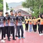 Atlet bola voli yang akan bertanding pada Pra Pekan Olahraga Nasional (PON) di Parigi Moutong, Sulawesi Tengah.