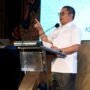 Penjagub Ismail Pakaya memberikan arahan pada peluncuran RAD SDGs Provinsi Gorontalo tahun 2023-2026 di Hotel Aston, Kota Gorontalo, Rabu (20/9/2023). (Foto : Haris)