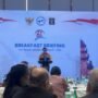Menteri Hukum dan HAM berpidato di depan para duta besar negara anggota AALCO dalam acara Breakfast Meeting yang digelar di Jakarta (2/10).