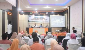 Pemkab Boalemo saat menerima tim surveisor akreditasi LAM-KPRS di RSUD-TN Boalemo