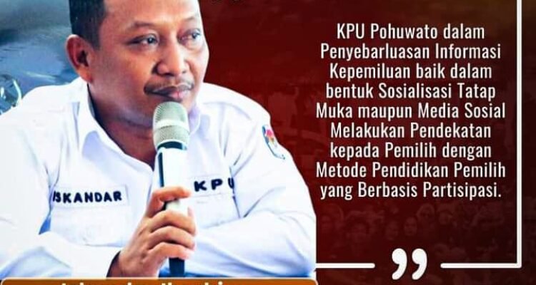 Komisioner KPU Pohuwato Iskandar Ibrahim (Foto humas KPU Pohuwato)