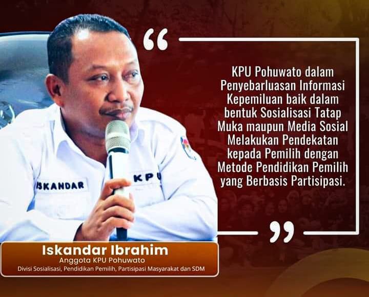 Komisioner KPU Pohuwato Iskandar Ibrahim (Foto humas KPU Pohuwato)