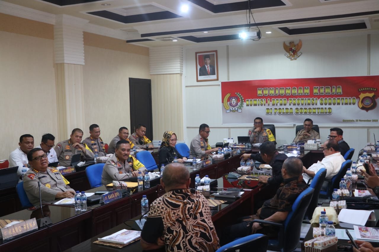 Di pimpin AW Thalib, Komisi 1 DPRD Provinsi Gorontalo melakukan Kunjungan kerja ke Polda Gorontalo