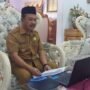 Penjabat Bupati Sherman Moridu pada rapat koordinasi dan evaluasi sektoral yang digagas oleh Bidang Perencanaan, Evaluasi dan Pelaporan Bapppeda yang bertempat di Hotel New Rahmat Kota Gorontalo melalui zoom metting