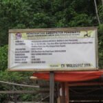 papan proyek pekerjaan jaringan irigasi Taluditi oleh CV. Molosipat Jaya