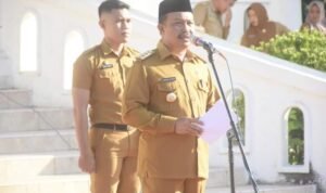 Penjabat Bupati Boalemo Sherman Moridu pimpin apel perdana Tahun 2024