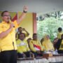 Orasi politik Ismail Abas dalam kampanye dialogis Partai Golkar di Kecamatan Paguat, Rabu, 24 Januari 2024