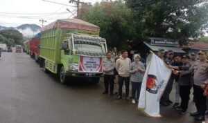 Pelepasan Logistik Pemilu 2024 Oleh Penjabup Boalemo Sherman Moridu bersama unsur Forkopimda