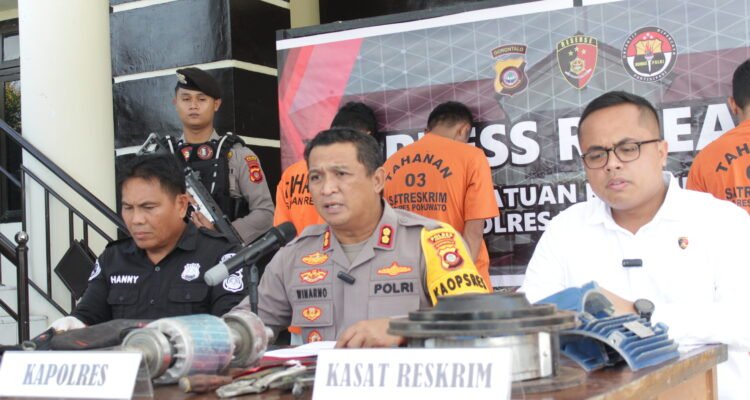 Polres Pohuwato gelar konferensi pers kasus pencurian