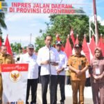 Inpres Jalan Daerah (IJD) di Provinsi Gorontalo diresmikan Presiden RI Joko Widodo bertempat di Desa Polohungo, Kecamatan Dulupi, Kabupaten Boalemo