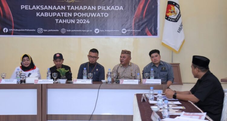 KPU Pohuwato gelar rakor tahapan pelaksanaan pilkada 2024 (Foto Razak)