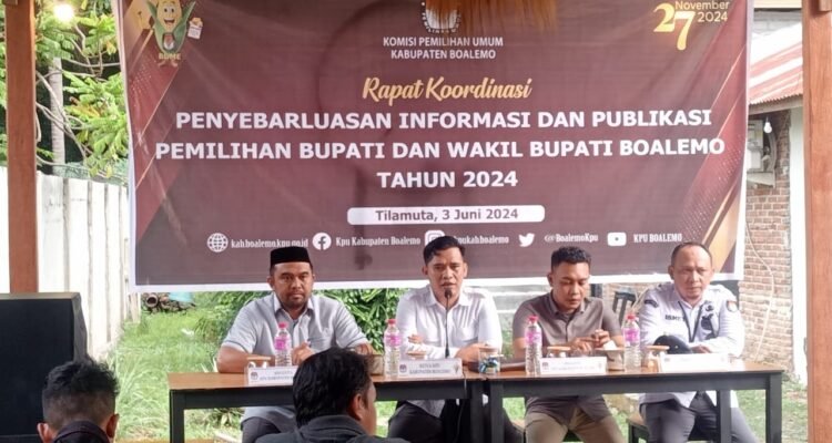Rapat koordinasi penyebarluasan informasi dan publikasi pemilihan bupati dan wakil bupati Boalemo tahun 2024