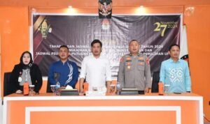 Pj Sekda Boalemo, Rahmat Biya saat menghadiri sosialisasi tahapan dan jadwal PSU