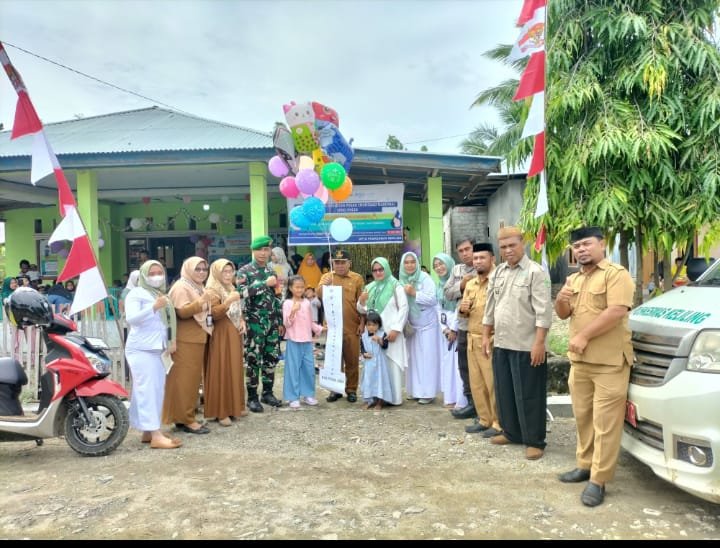 Pencanangan PIN Polio di Desa Mustika, oleh UPTD Puskesmas Berlian, dihadiri unsur Pemerintahan Kecamatan dan Desa