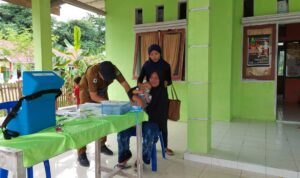 Pemberian imunisasi pada balita oleh UPTD Puskesmas Berlian