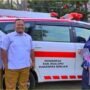 Kepala UPTD Puskesmas Berlian, Novita Kunusa SKM saat menerima bantuan ambulance baru dari Dinas Kesehatan Boalemo