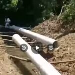 Potongn gambar pemindahan jaringan air bersih di KM 12 Popayato